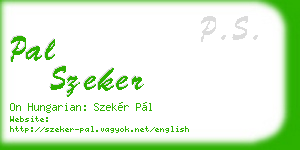 pal szeker business card